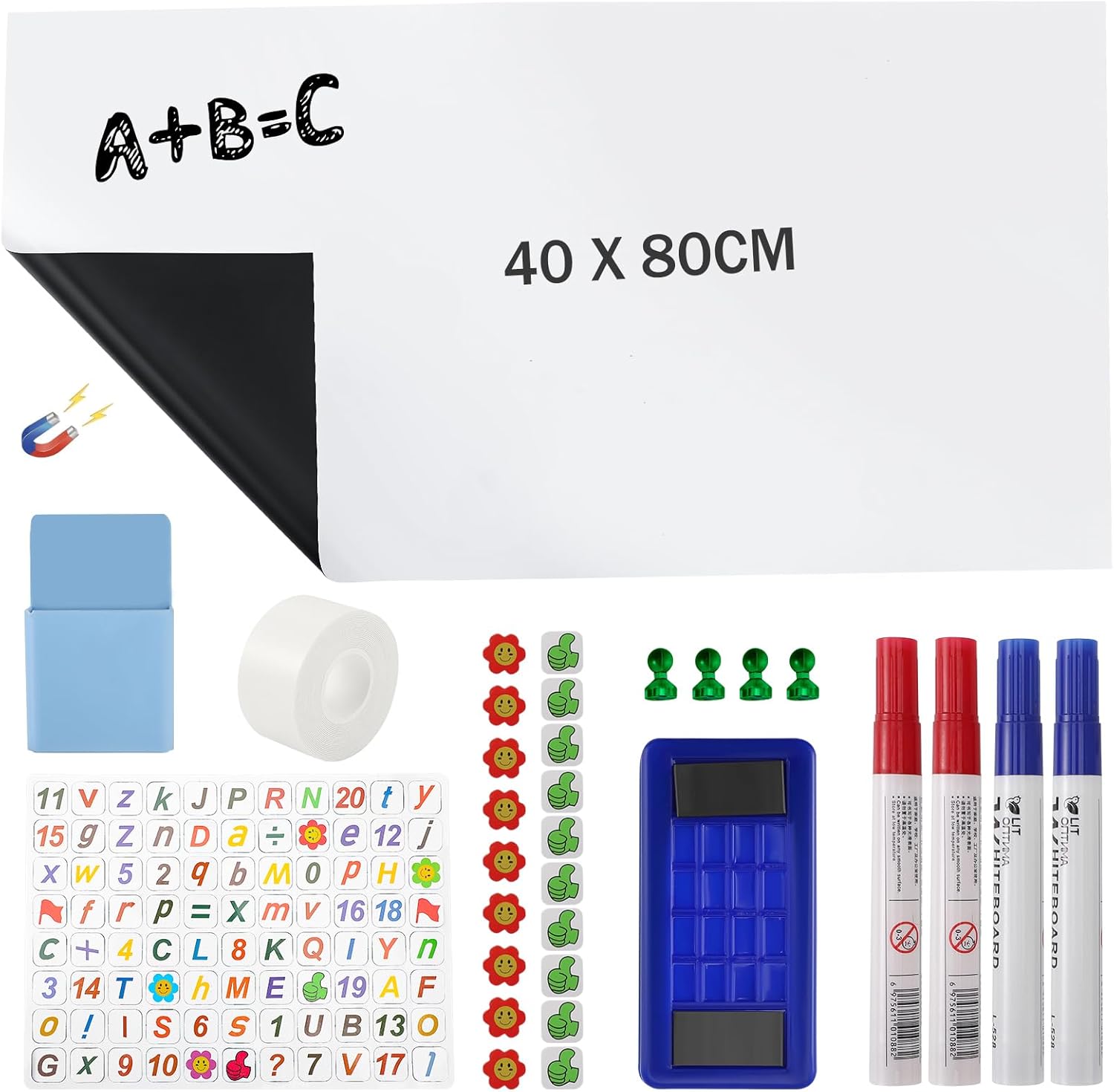 Whiteboard Paper Roll, 40x80cm DIY SelfAdhesive Dry Erase