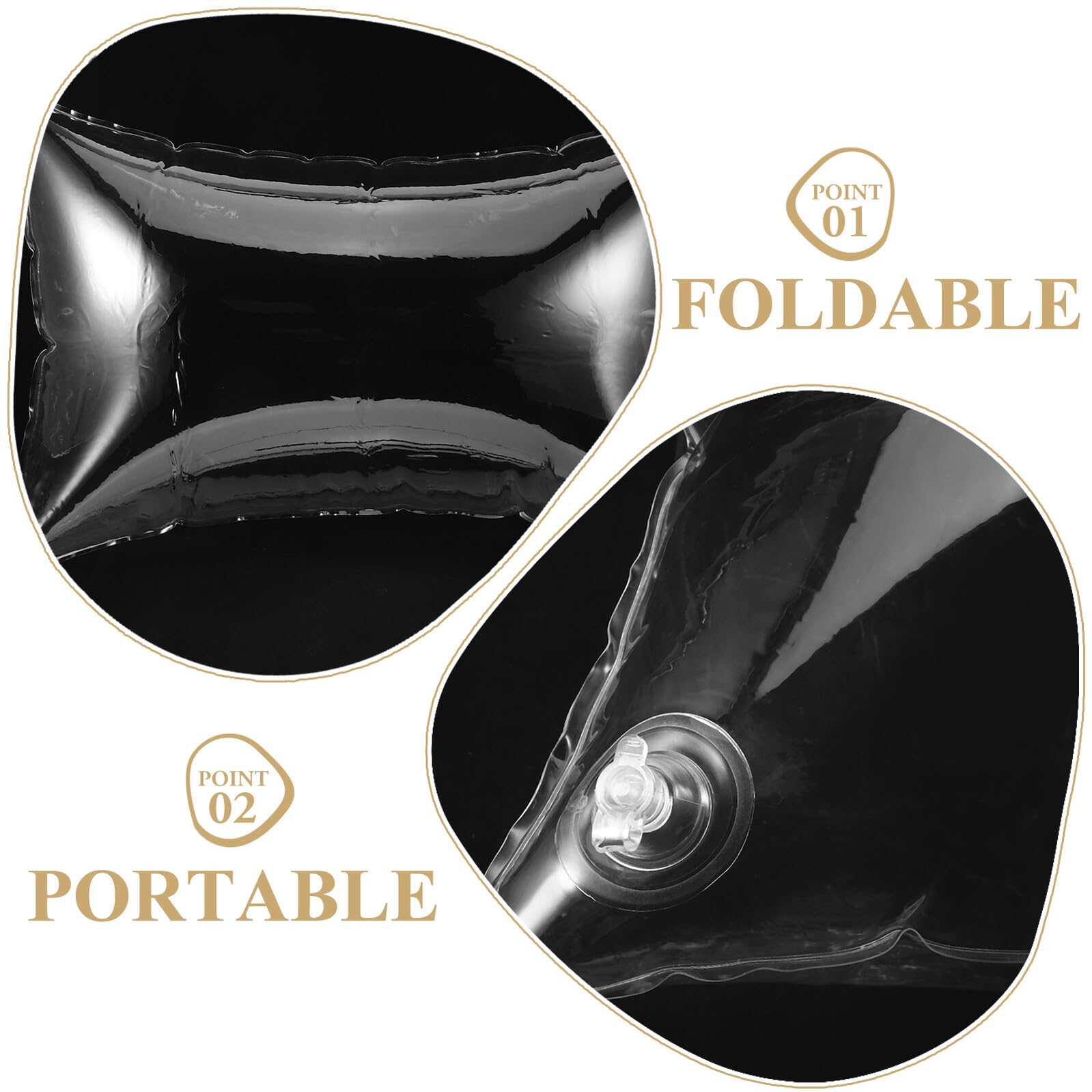 Almohada Inflable Portátil para Camping Cojín de Aire Transparente de PVC Diseño Ergonómico y Resistente para Uso Exteriores y Coche