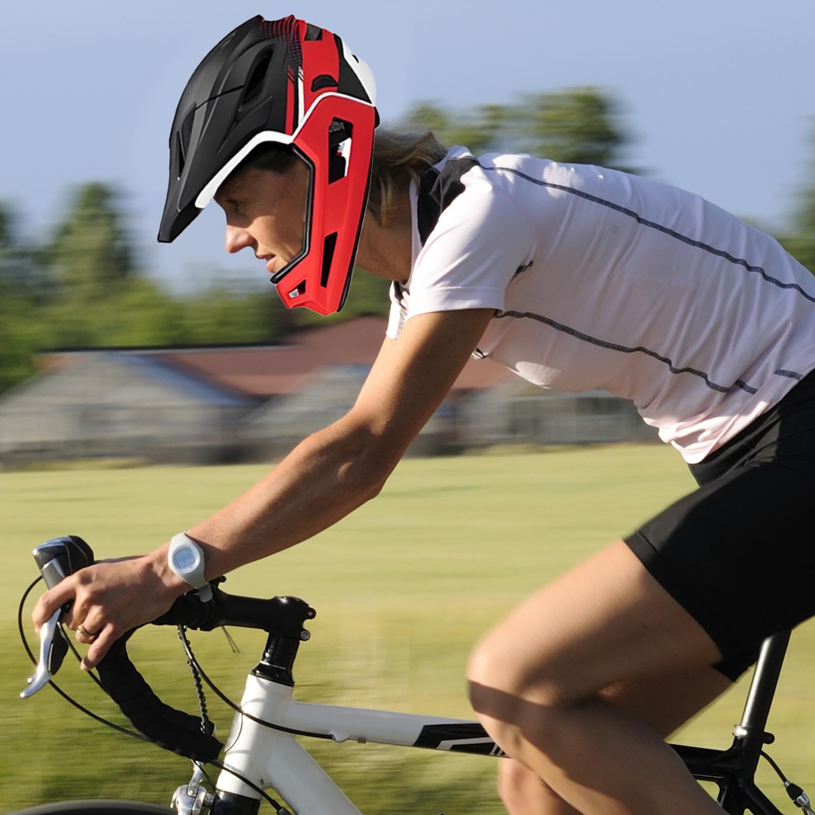 Kask integralny do roweru, kask górski dla dorosłych mężczyzn i kobiet – regulowana ochrona koła, ochrona głowy z wentylacją, dla dorosłych, kierowców, początkujących profesjonalistów