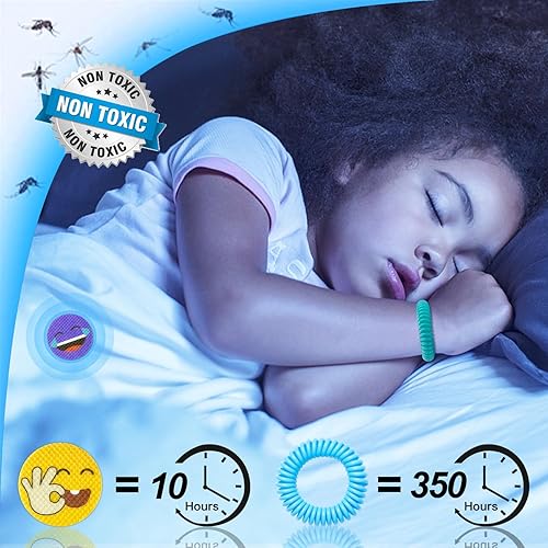 Miniatura 5 de Paquete de 28 pulseras repelentes de mosquitos, bandas repelentes de mosquitos envueltas individualmente con 36 parches de calcomanías repelentes de