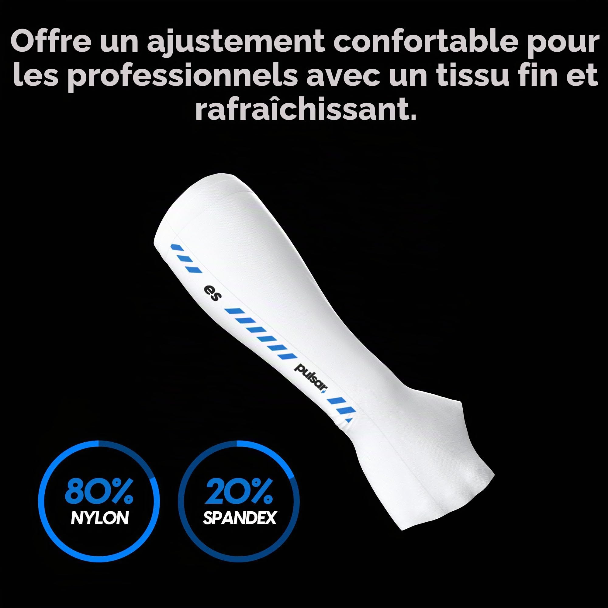 Pulsar eS Manchon de compression pour bras de jeu électronique Blanc Taille L