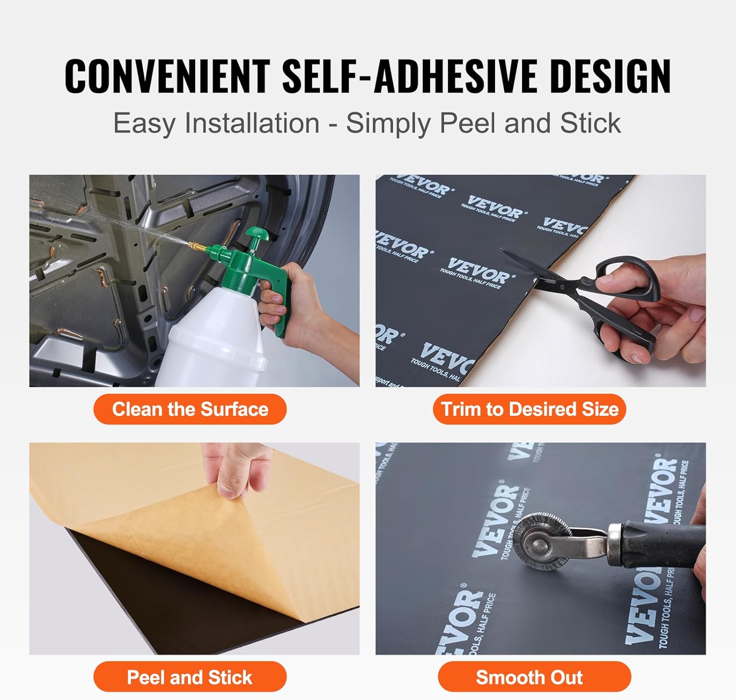 VEVOR Car Sound Deadening Mat, 200 mil 25 sqft Butyl Sound Deadener, Noise Insulation and Vibration Dampening Material