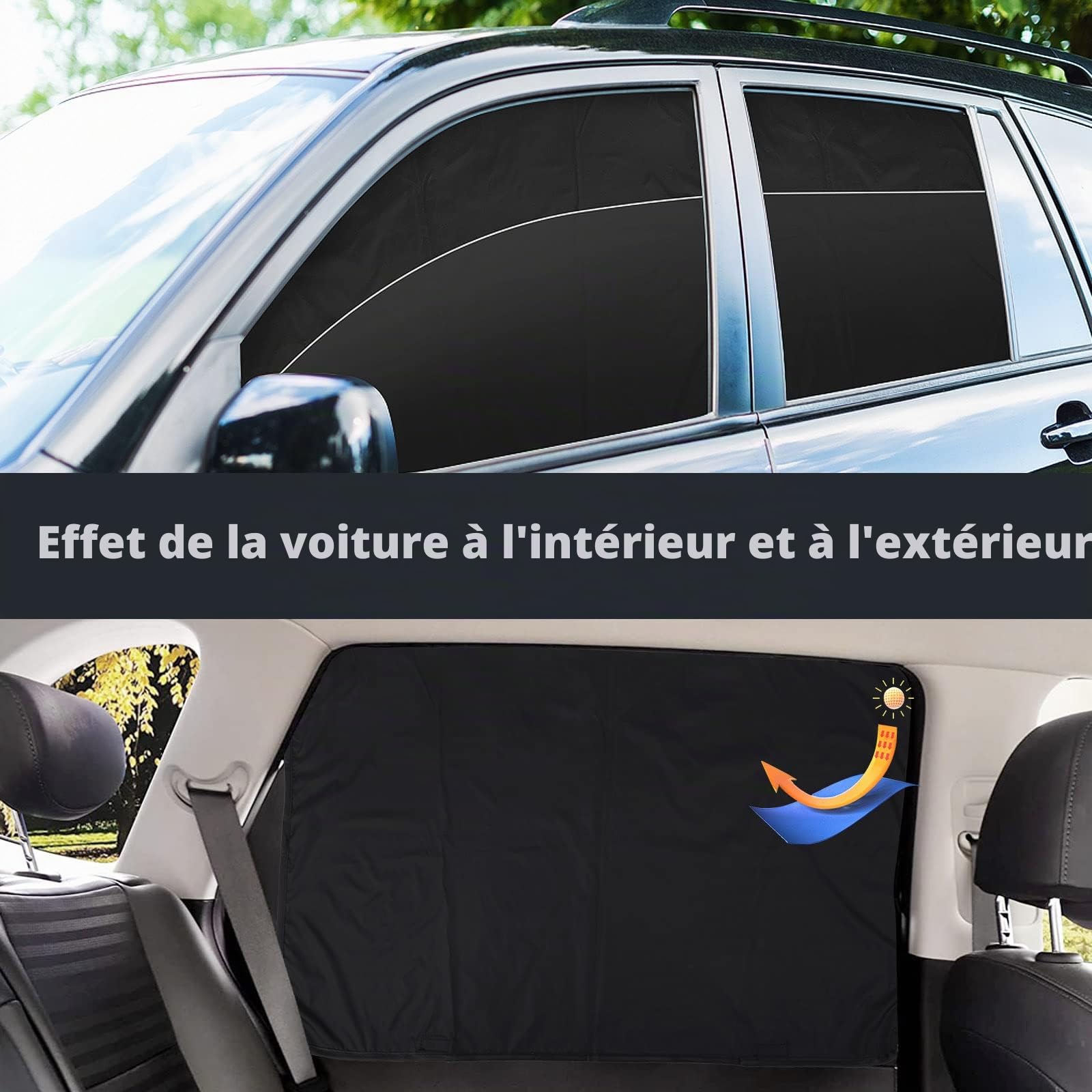 XCBYT Rideaux Voiture Magnétique 4 Pièces, Pare Soleil Voiture Bébé, Pare Soleil Occultant Latérale Protection UV, Protection Vie Privée