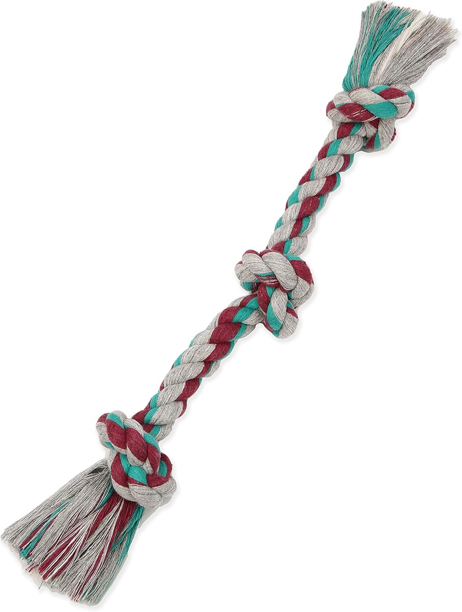 Mammoth Flossy Chews Color Rope Tug – Juguete de algodón y poliéster de primera calidad para perros – Cuerda interactiva – Juguete para masticar para perros, varios colores