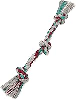 Mammoth Flossy Chews 3-Knot Rope Tug Toy for Small Dogs - Cotton-Poly Flossing Chew Toy, Interactive Tug of War, Assorted Colors