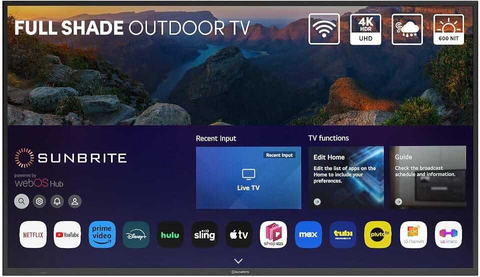SunBriteTV 65" Veranda 4 Series - Smart Outdoor TV - Full Shade - 4K UHD HDR | SB-V4-65-BL