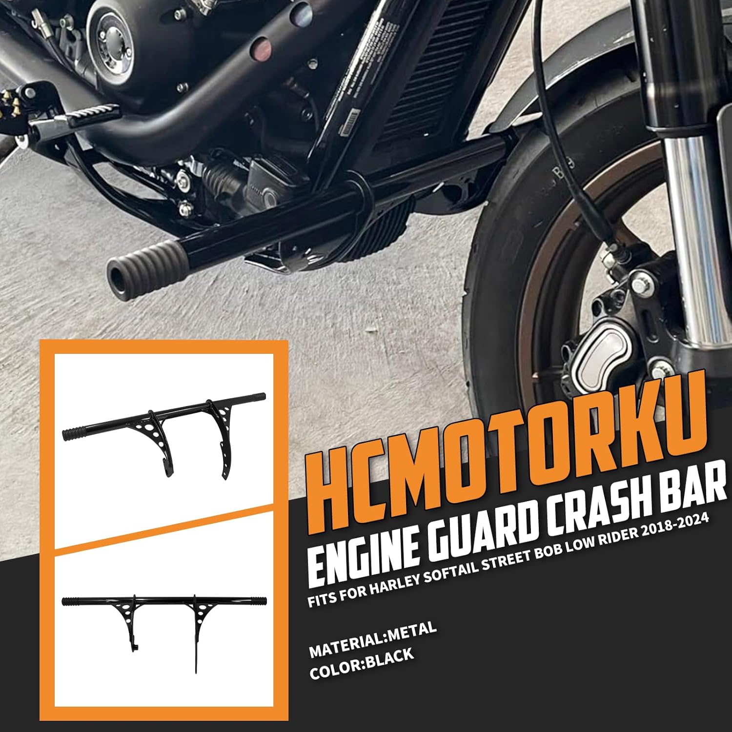 Highway Engine Guard Crash Bar Protector Fit For Harley Softail Street Bob FXBB Low Rider FXLR FXLRS Standard FXST 2018-2025