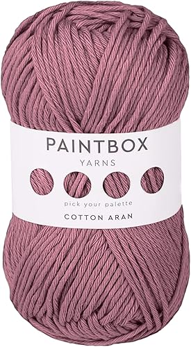 Miniatura 55 de Paintbox Yarns Hilo Aran 100% Algodón 1.76oz (50g), 93 Yardas (85m) - Lana Peinada Vino Tinto para Ganchillo o Tejer - Suave, Ligero para Suéteres