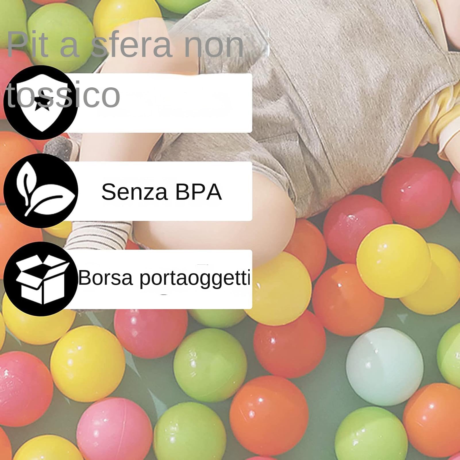 Palle per Piscina per Bambini 50 Pezzi Giocattoli Riutilizzabili | Palline da 7 cm per Bambini per Recinto per Giochi, Tenda, Piscina, Festa di Compleanno, Decorazione