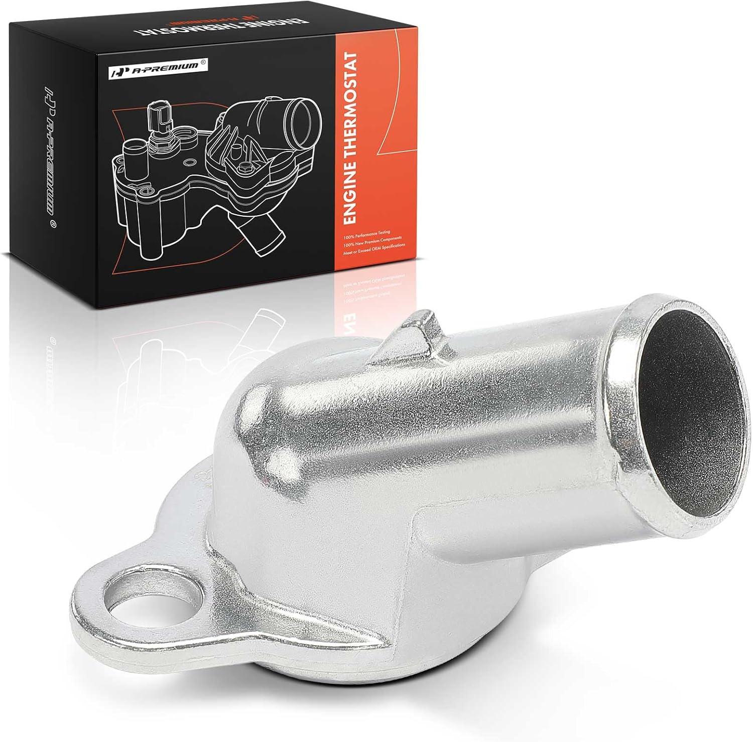 A-Premium Engine Coolant Thermostat Housing Water Outlet [45° Angle] Compatible with Ford, Lincoln & Mercury - Crown Victoria, Town Car, Grand Marquis, 1996 1997 1998 1999 2000, 4.6L - Aluminum