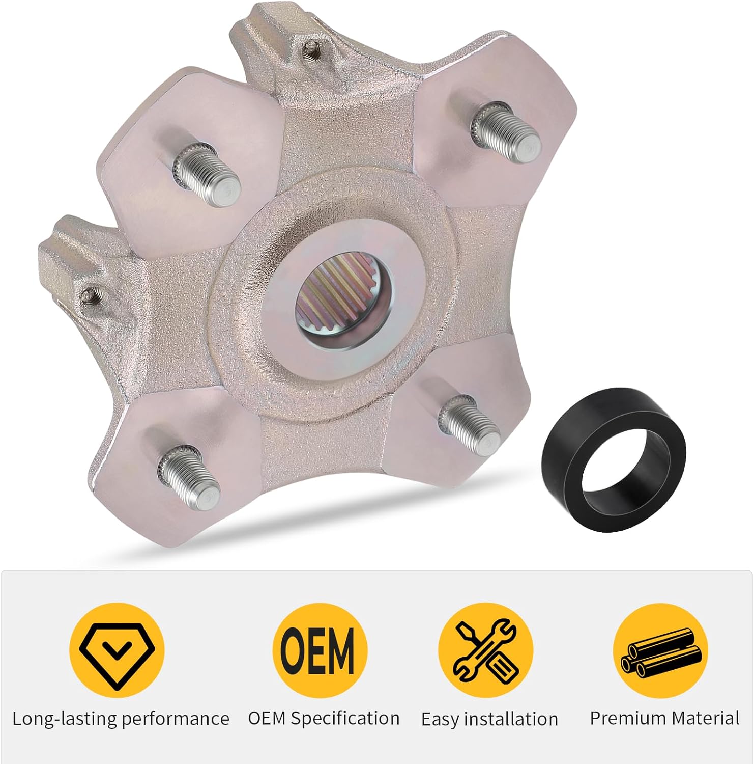 M MATI Rear-Right Wheel Hub for Arctic Cat 400-2x4 400-4x4-FIS 500-4x4-FIS 2002-2004 250 300 500-4x4 2003-2004 0502-421