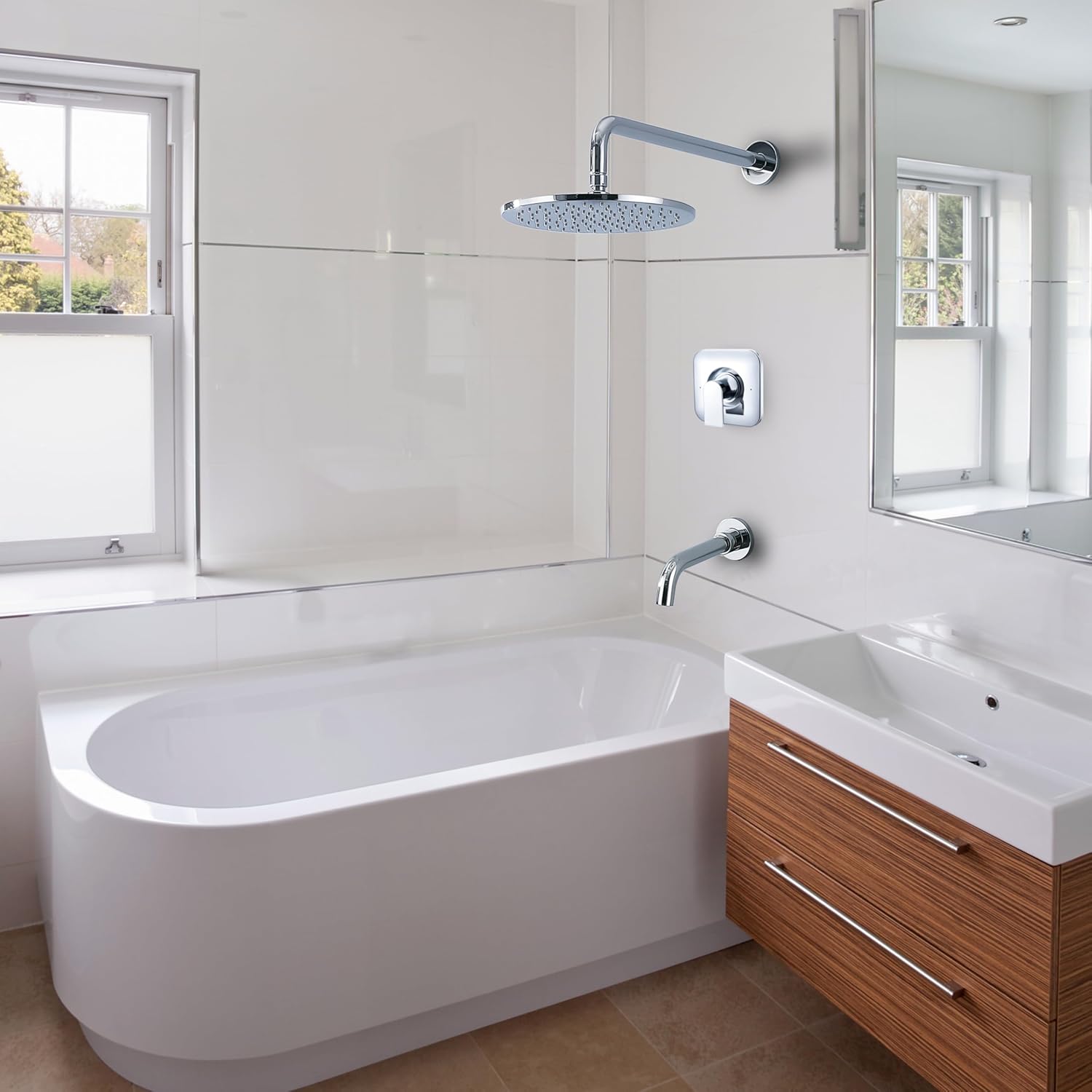 Chrome Valve Trim Kit, Replacement for T2471BL Genta LX Valve Trim Kit, Shower Trim Kit Shower Handle, Easy to Install Bathroom Shower Faucet Trim