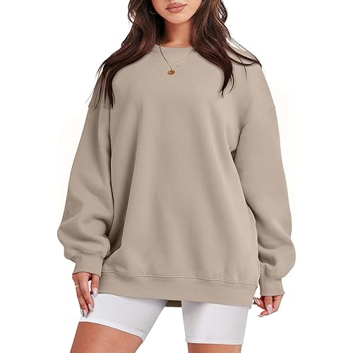 ANRABESS Oversized Sweatshirt for Women Fleece Long Sleeve Crewneck Casual Pullover Top Fall 2023 Trendy Clothes