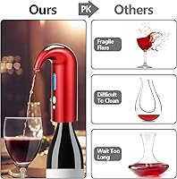 Vista 2 de Electric Wine Aerator Gifts Touch Portable Red - White Wine Accessories Aeration For Wine and Spirit Beginner and Enthusiast -Spout Pourer - Wine