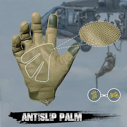 Miniatura 10 de AXBXCX Guantes tácticos para hombre transpirables, flexibles, duraderos, aptos para pantalla táctil y perfectos para actividades al aire libre de
