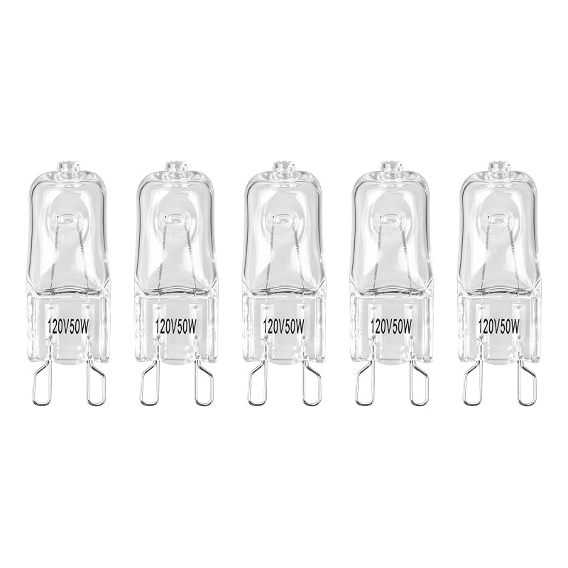 Lâmpada de aquecimento halógena para terrário G9 50 W Skyolaq, luz branca do dia, pacote com 5