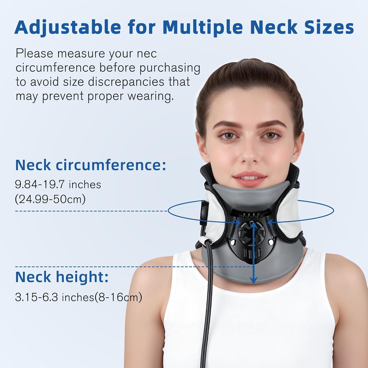 Neck Traction Device - Adjustable Inflatable Neck Stretcher,Lightweight Neck Support Brace for Cervical Spine Decompression,Pain Relief Neck Decompression Tension Relief FSA or HSA Eligible