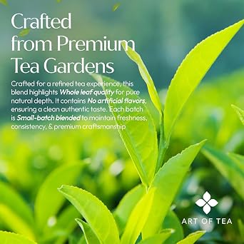 Art of Tea Green Tea Sampler 50 Count Variety Pack, Premium Assorted Green Tea Bags, Sencha, Jasmine, Matcha, Mint & Herbal Blends Luxury Tea Gift Set for Relaxation & Wellness