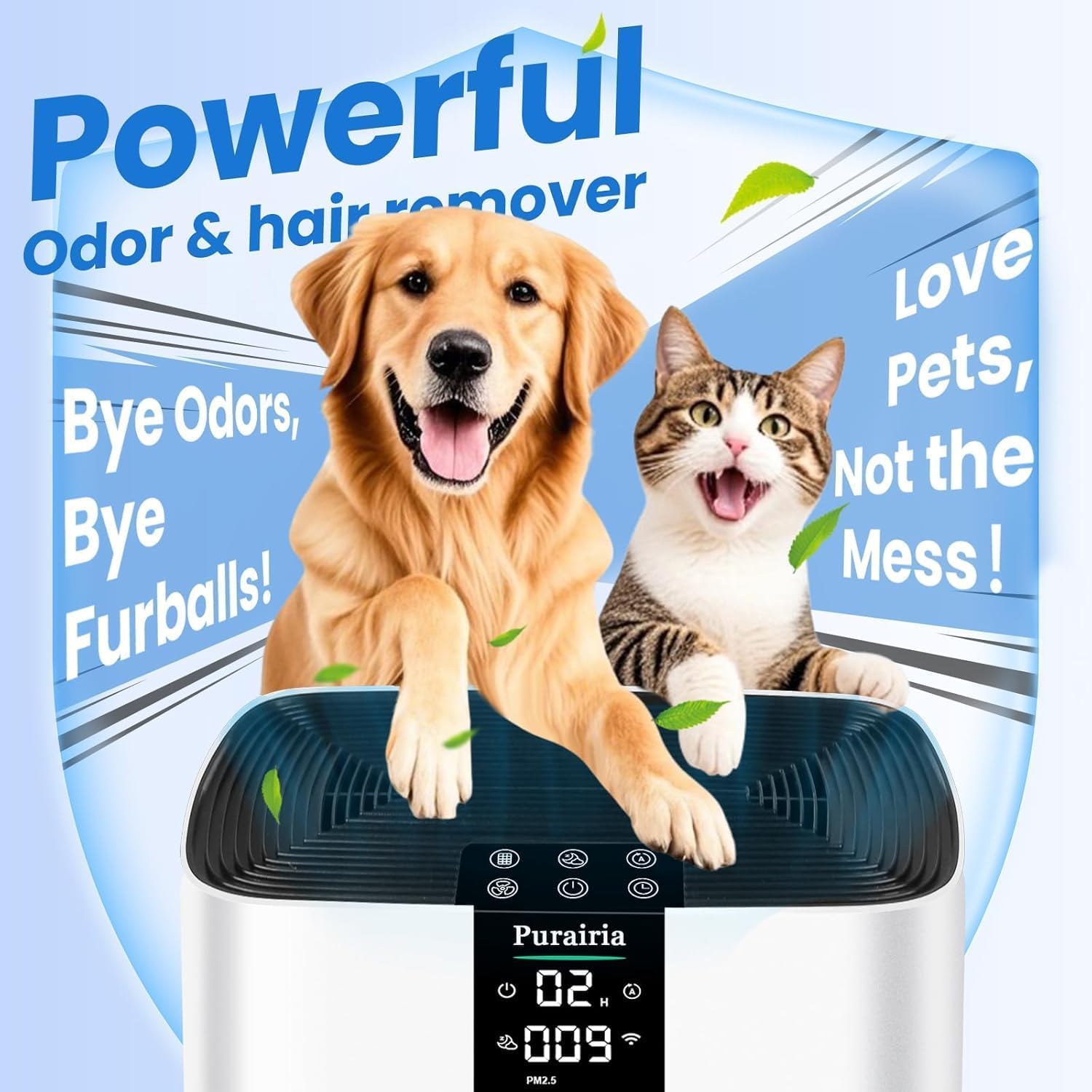 Air Purifier for Home Bedroom Large Room Up to 2400 Ft²,HEPA Air Purifier 15dB Quiet Sleep Mode. Smart Air Purifiers with App for Pet Hair, Dander, Odor, Bedroom, Smoke, Dust with 2 Filters
