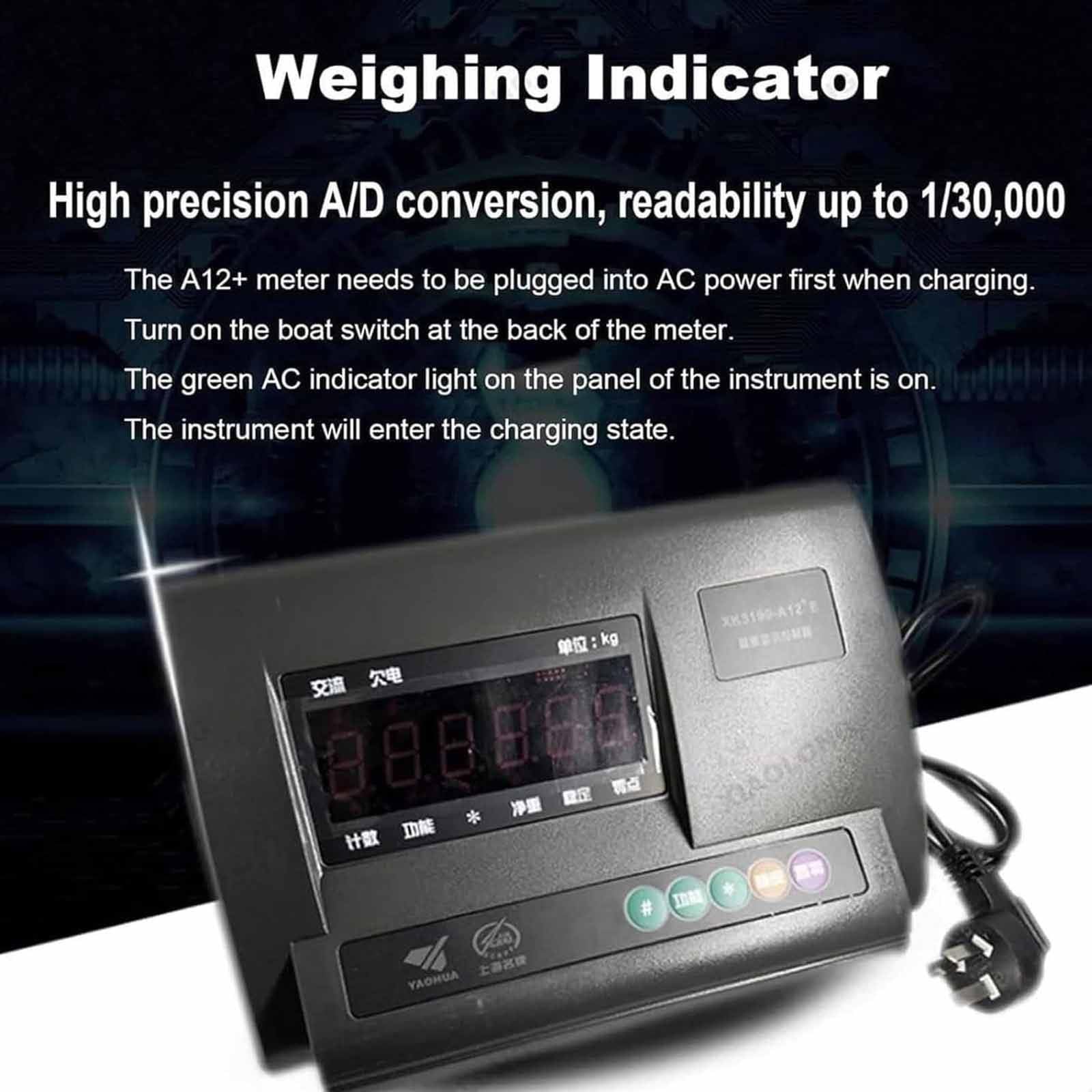 Indicateur De Charge,Affichage De Pont-Bascule,Balance électronique Instrument De Pesage,Affichage LED,4 Capteurs De Charge Et Boîtier De Jonction,Pour Bovins,Porcins,Ovins,Caprins,3000kg
