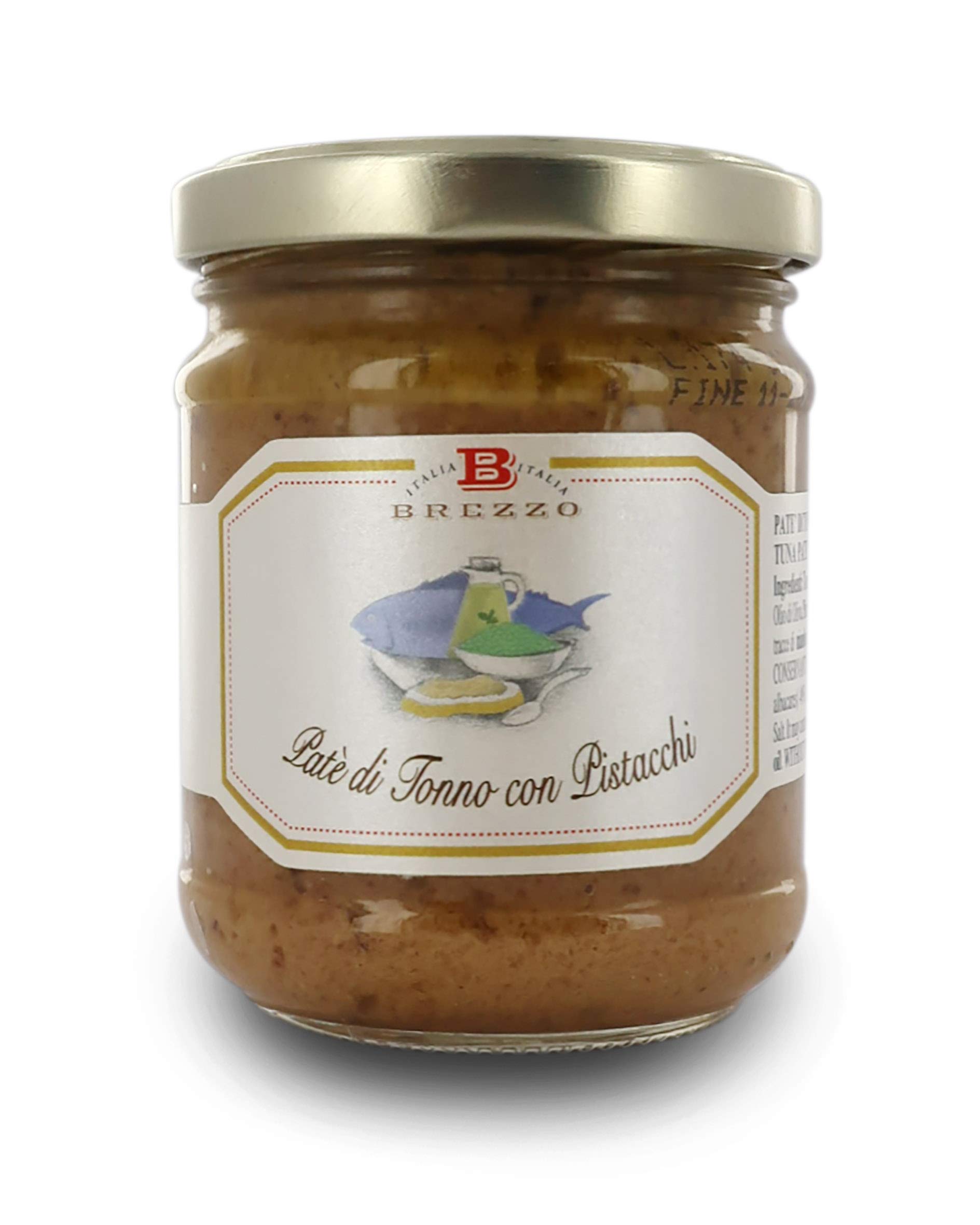 BREZZODelicatessen Tuna Patè With Pistachios To Use As Spread Or Pasta Sauce | Artisanal Natural Product Gluten Free | 180G