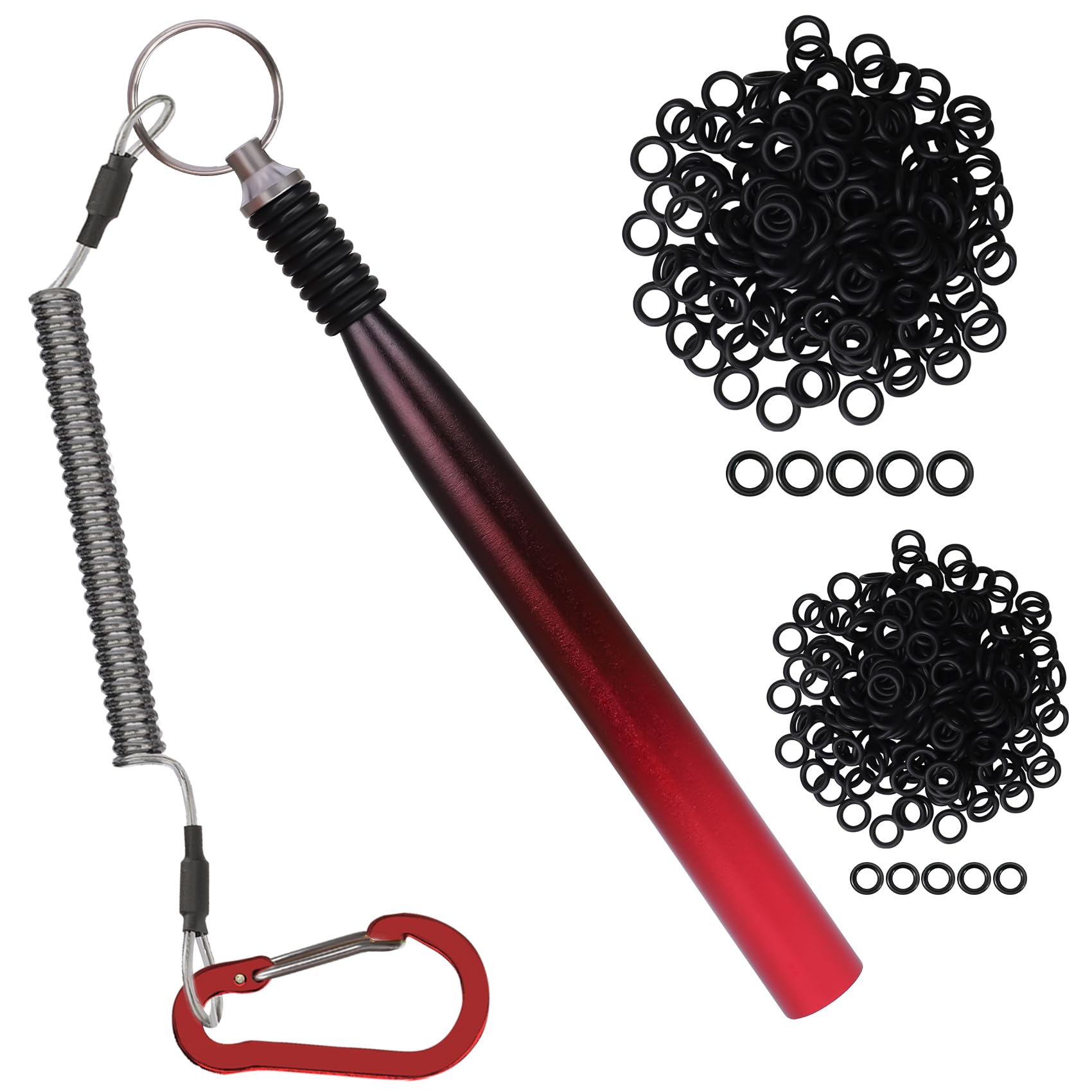 TRUSCEND Gradient Fishing Wacky Rig Tool with Silicone O Rings 210Pcs for 3"-4" and 5"-7" Fishing Worm Lures, Ultra-Smooth Downriggers Tube for Easy