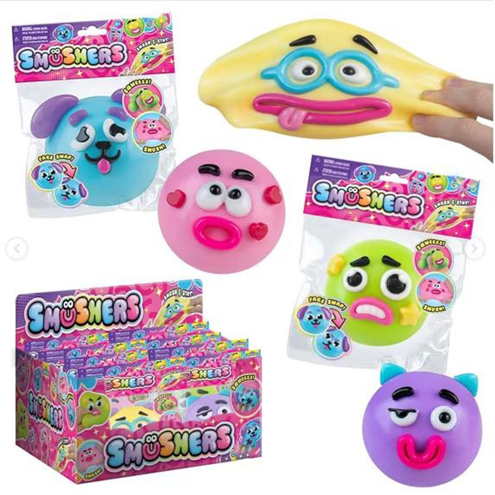 Smushers Squishy Fidget Toy, Curiosities Smushers Dog Face Swap Squishy Soft Interchangeable Dog Face Swap Stress Relief Sensory Squeeze Toy Cute Slow Rise Relaxing Sensory for Adults (5pcs) — image 1