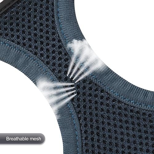 Miniatura 54 de YIMEIS - Juego de arnés de malla suave y correa, para perros pequeños y gatos, chaleco reflectante ajustable para cachorros, (talla XS, negro)