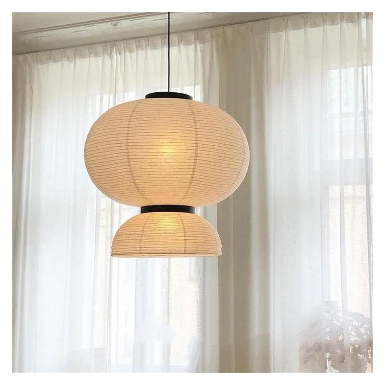 Suspension style japonais en papier de riz D70cm pour créer un salon zen et cosy