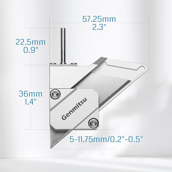 Genmitsu Drag Knife Cutter for CNC Router Machine, Precision 1/8 Shaft with Dual Bearings, Smooth Cutting Vinyl, Cardboard, Plastic, Rubber, 10PCS Blades Included