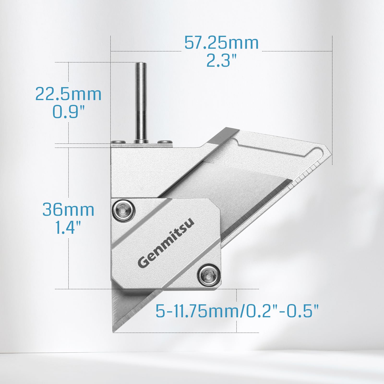 Genmitsu Schleppmesser-Fräser für CNC-Fräsmaschinen, Präzisions-3,2 mm (1/8")-Welle mit Doppellager, schneidet Vinyl, Karton, Kunststoff und Gummi mühelos, 10 Klingen im Lieferumfang enthalten