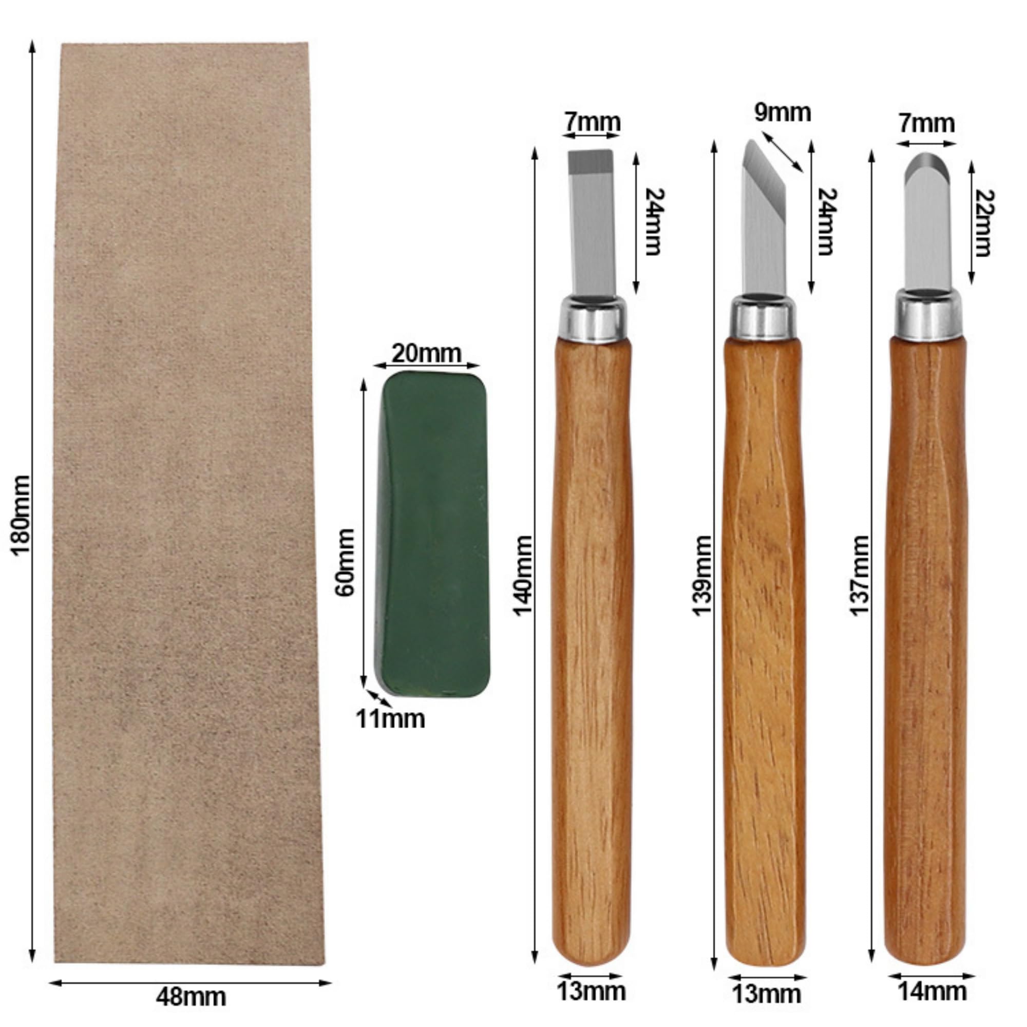 Wood Carving Tools Pack, 10PCS Outils Sculpture Sur Bois, Kit d'Outils de Sculpture Sur Bois 10 en 1, avec 6 Couteaux de Sculpture, gants Résistants Aux Coupures, pour Débutants/Professionnels