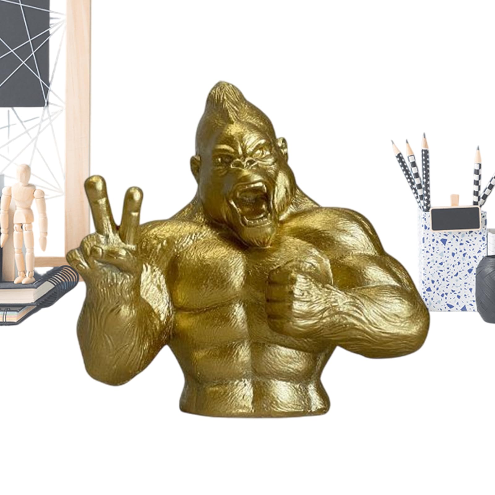 Statue d'orang-outan en résine pour décoration intérieure et collection