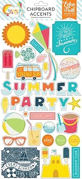 Echo Park Paper Company SP106022 6 x 13 Summer Party Chipboard Accents