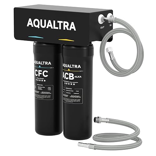 Miniatura 10 de AQUALTRA USF-2B-15 Filtro de agua ligeramente alcalino para debajo del fregadero, sistema de filtración de agua debajo del fregadero de 28000 28000