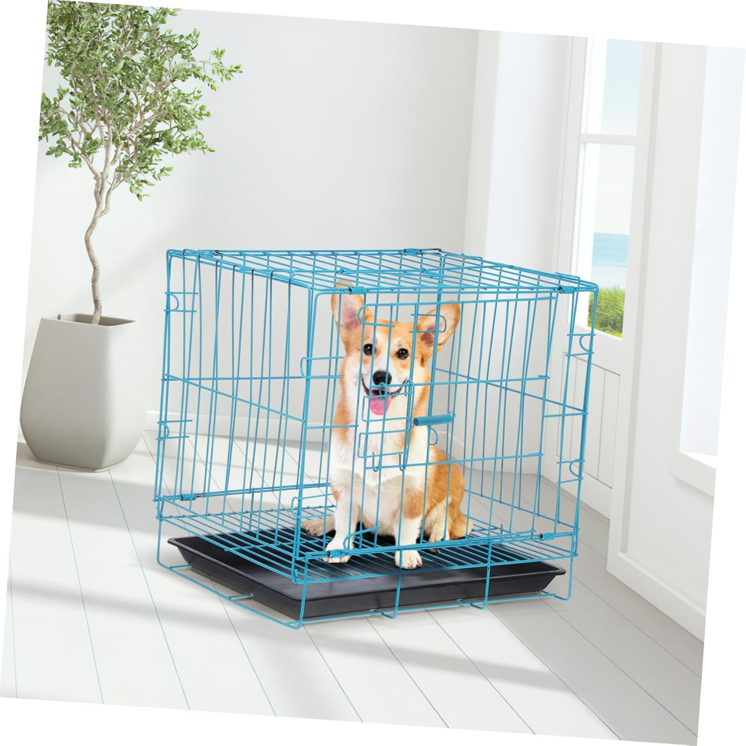 BESPORTBLE Pet Cage House Folding Dog Crate Steel Dog Indoor Rabbit Cage Safe Comfortable