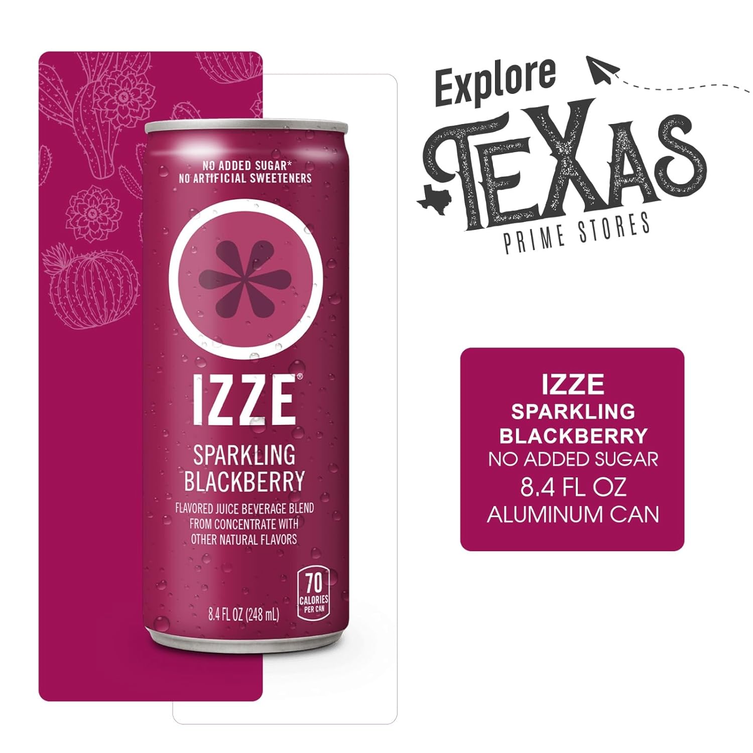 IZZE 24-Pack of Blackberry Sparkling Juice No Added Sugars 8.4 fl oz Aluminum Can + 1 Utility Freebie by Unique Outlet Brand