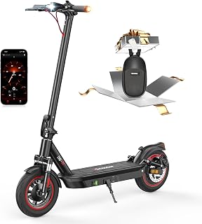 iScooter Electric Scooter Adults, 50/37/28 Miles Long Range,25/28 MPH Max Speed,650/800W Motor E Scooter Foldable with 10" Pneumatic Tires, Turn Signals, Dual Suspension & Double Brakes, Smart App
