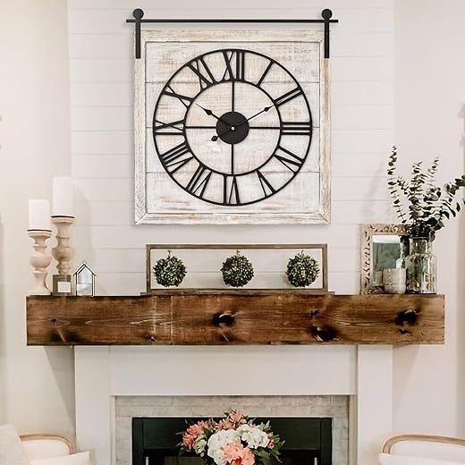 Vintage Barn Door 24-Inch Wall Clock