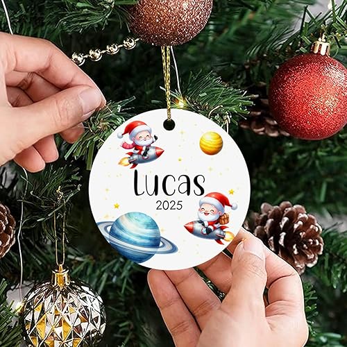 Vista 54 de BigTees Adorno de dinosaurio de Navidad 2023, adornos de Navidad personalizados, adornos de nombre de dinosaurio personalizados, decoración