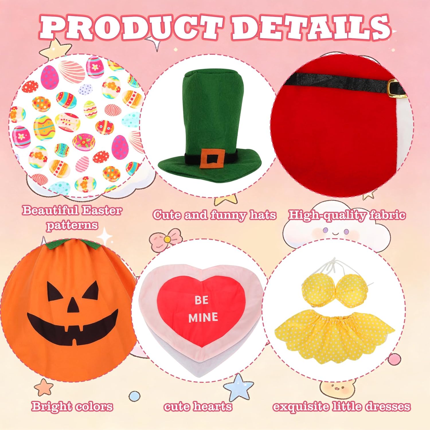 8 Set Holiday Porch Goose Outfits, 23 inch All Seasons Bundle for Valentine, St. Patrick's Day, Easter, Summer, 4th of July, Fall, Halloween, Christmas Decor, Lawn & Indoor Outdoor, Goose Not Included