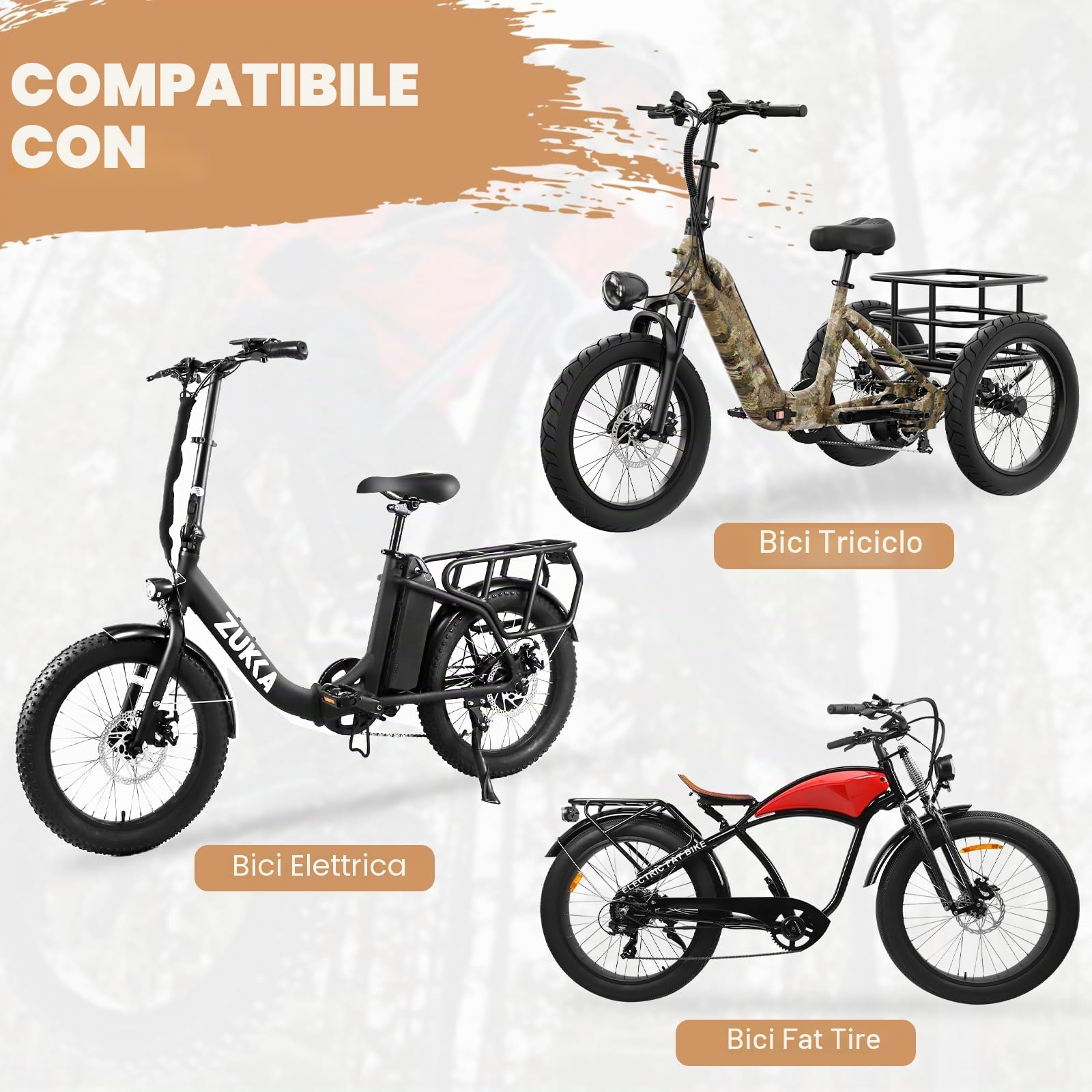 Confezione da 2 pneumatici pieghevoli per bicicletta Fat Bike Tire Grasso, 20/26 x 4,0 cm, per bicicletta elettrica, Mountain Snow and Beach Bike