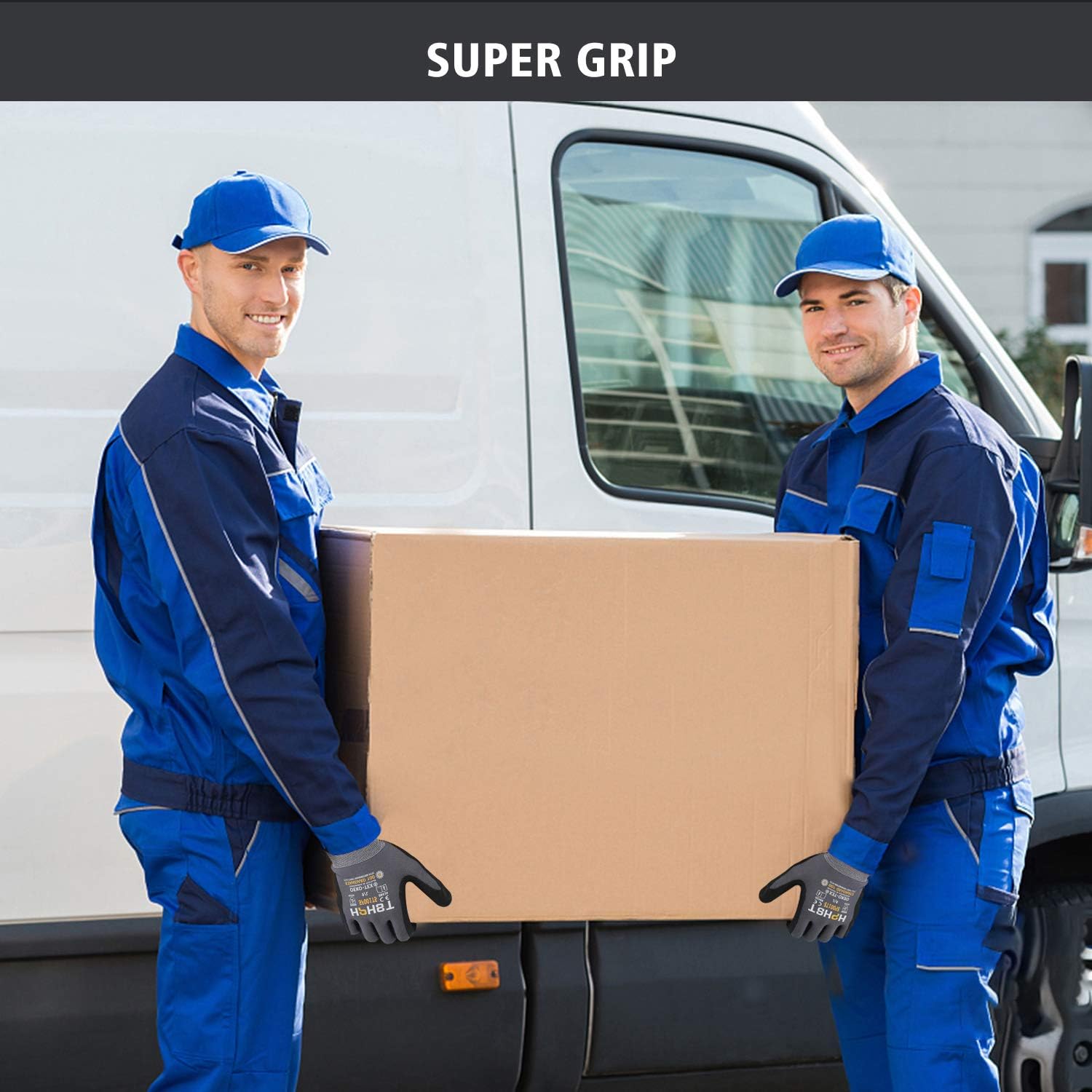 Safety Work Gloves, SF001, Comfort Stretch Fit, Power Grip, Smart Touch, Durable Foam Coated, 3Pairs & 12Pairs