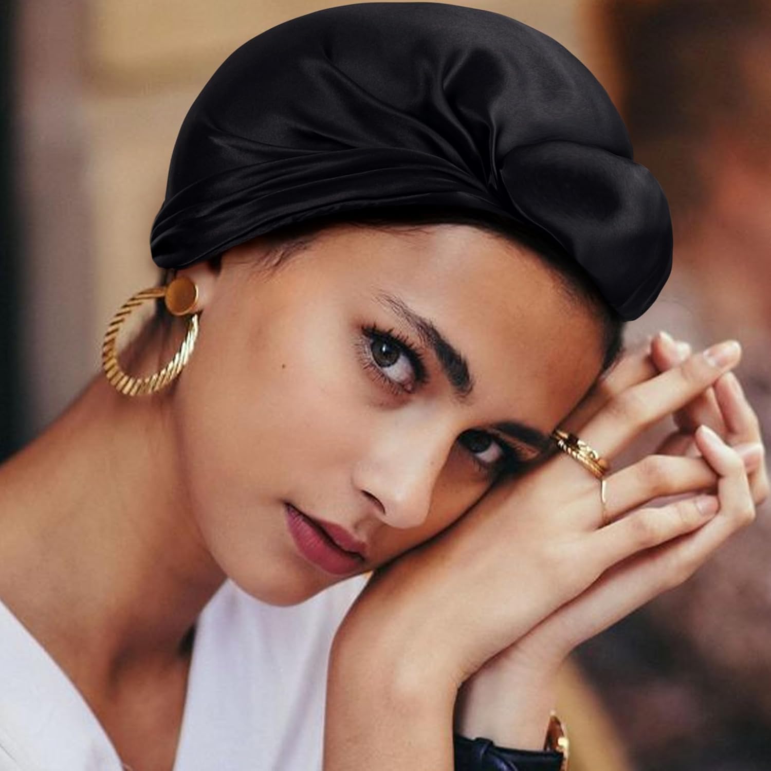 HBselect 4PCS Head Scarf for Women 35” Head Scarves Silk Like Satin Neck Scarfs Square Bandana Hair Wraps Scarf for Sleeping - Image 5