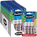 ChapStick Bulk Lip Balm, Candy Cane, 36-Count (12 Packs of 3) - Fresh & Minty Lip Moisturizer, Stocking Stuffer, 0.15 Oz Ea