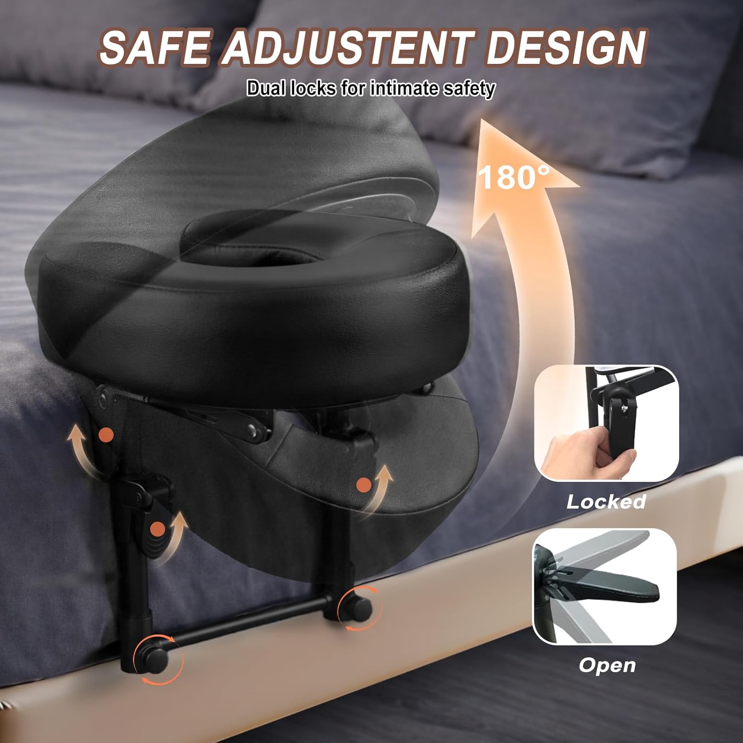 Massage Headrest for Bed, Adjustable Massage Face Cradle, Home Mattress Top Massage Kit, Home Spa and Salon Table Attachment, Face Down Pillow Perfect for Eye Surgery Recovery & Relaxation