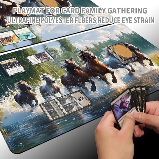 Foto 5 de 5 de Alfombrilla de juego MTG - Alfombra de juego MTG (60 cm x 35 cm, arte original, antideslizante, con base…