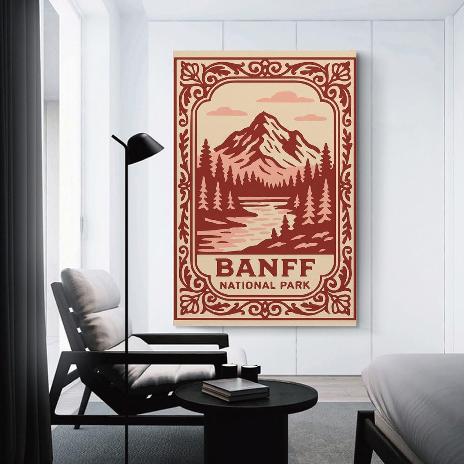 Junmoney Banff National Park Vintage (2) Room Decor Wall Art 24x36inch(60x90cm), for Wall Displays, Bedrooms Or Room Updates, Ideal for Building A Coordinated Art Wall