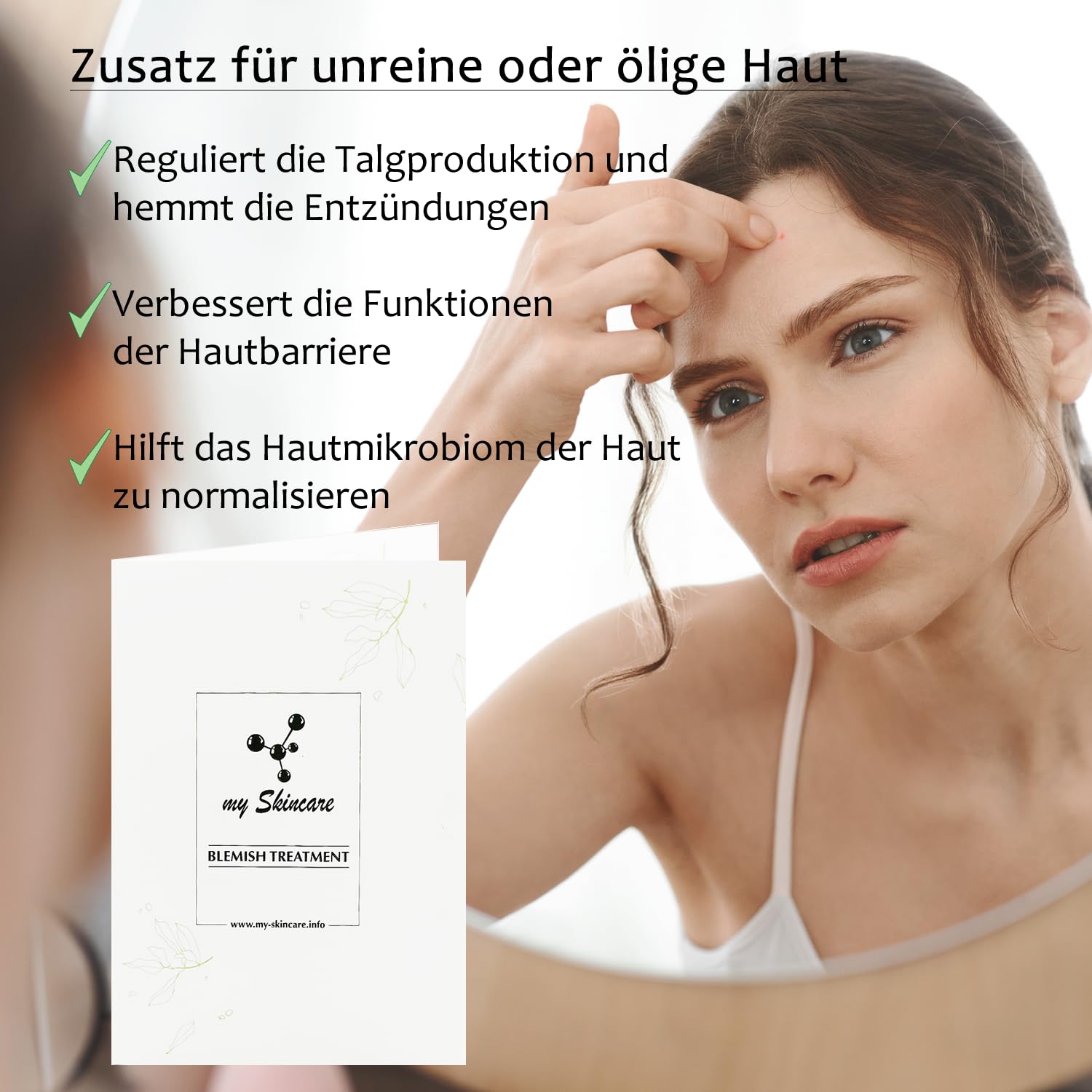 Gesichtspflege Set für ölige oder unreine Haut - leichte, gut verträgliche Pflege - Sensitive Creme zum Selbermischen, 50ml