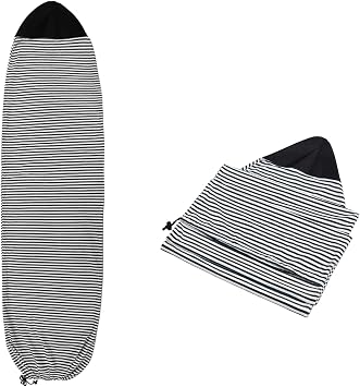 Surf Sock, Surfboard Sock Cover for Longboard Paddleboard Surf Board Sup Paddle Board, 6.5 FT Foot 6.5ft Quick Dry Stretch Surfboard Bag Sleeve with Drawstring Closure 200x50 cm Black